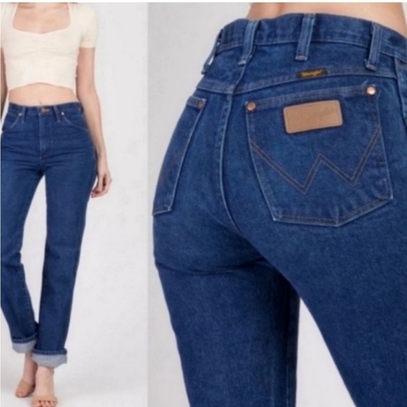 VTG Wrangler Unisex Rigid Denim Jeans Sz 35x32 - Picture 1 of 11